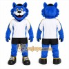Blue Wolf Mascot Costume with Custom Logo Blue Wolf Mascot Costume with Custom Logo