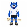 Blue Wolf Mascot Costume with Custom Logo Blue Wolf Mascot Costume with Custom Logo