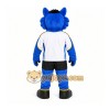Blue Wolf Mascot Costume with Custom Logo Blue Wolf Mascot Costume with Custom Logo
