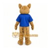Tan Cougar Mascot Costume with Custom Logo