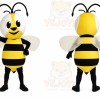 Yellow Bee Mascot Costume with Custom Logo