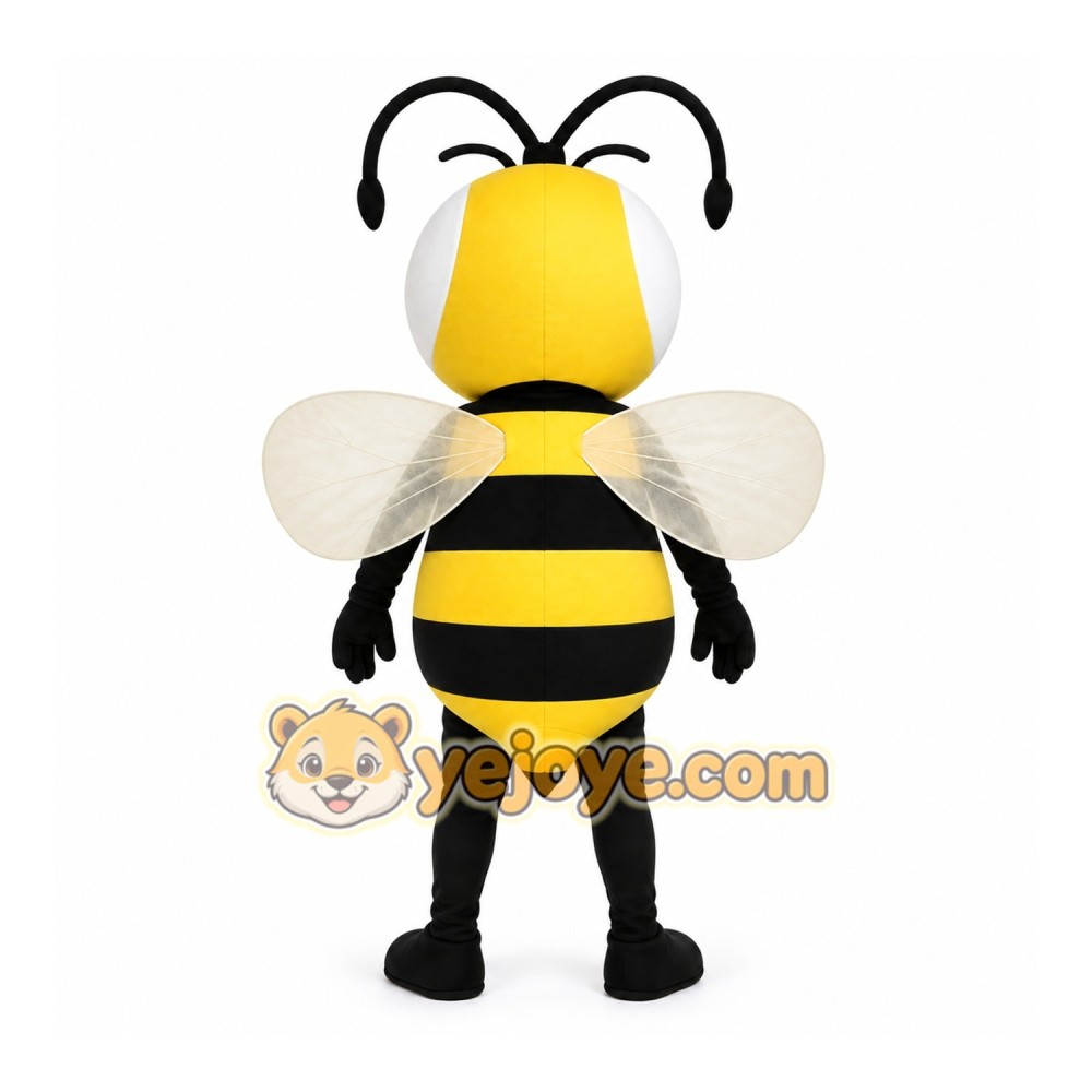 Yellow Bee Mascot Costume with Custom Logo