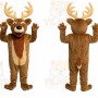 Brown Deer Mascot Costume with Custom Logo