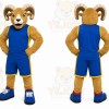 Brown Ram Mascot Costume with Custom Logo