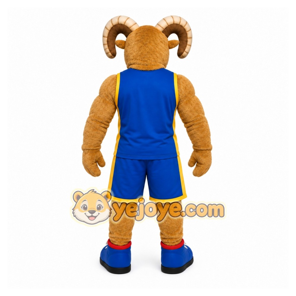 Brown Ram Mascot Costume with Custom Logo Brown Ram Mascot Costume with Custom Logo