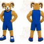 Brown Ram Mascot Costume with Custom Logo