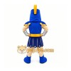 Blue Roman Warrior Mascot Costume with Custom Logo