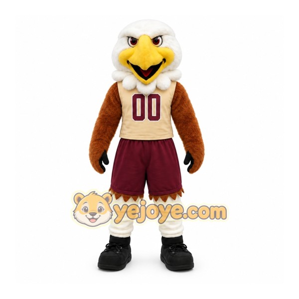 Brown Eagle Mascot Costume with Custom Logo