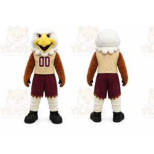 Brown Eagle Mascot Costume with Custom Logo