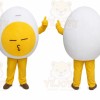 White Egg Mascot Costume with Custom Logo