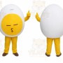White Egg Mascot Costume with Custom Logo