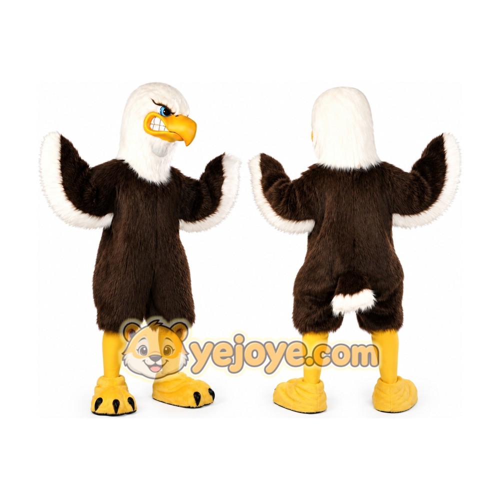 Brown Eagle Mascot Costume with Custom Logo