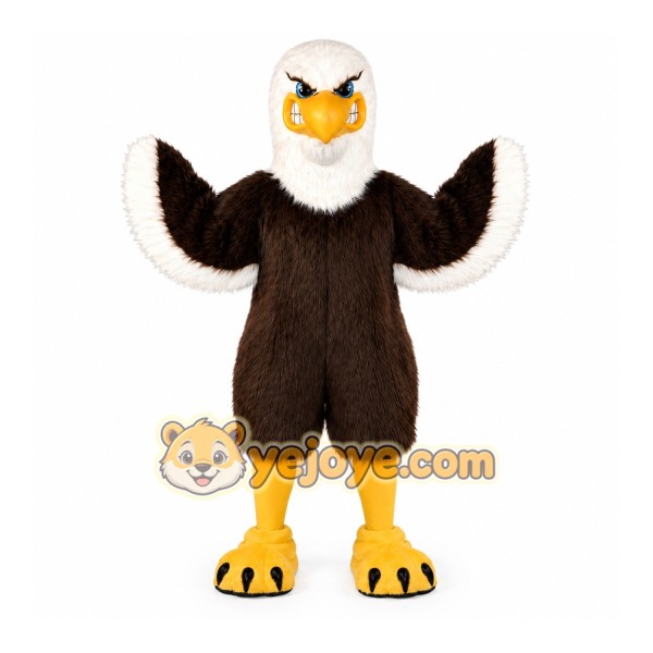 Brown Eagle Mascot Costume with Custom Logo