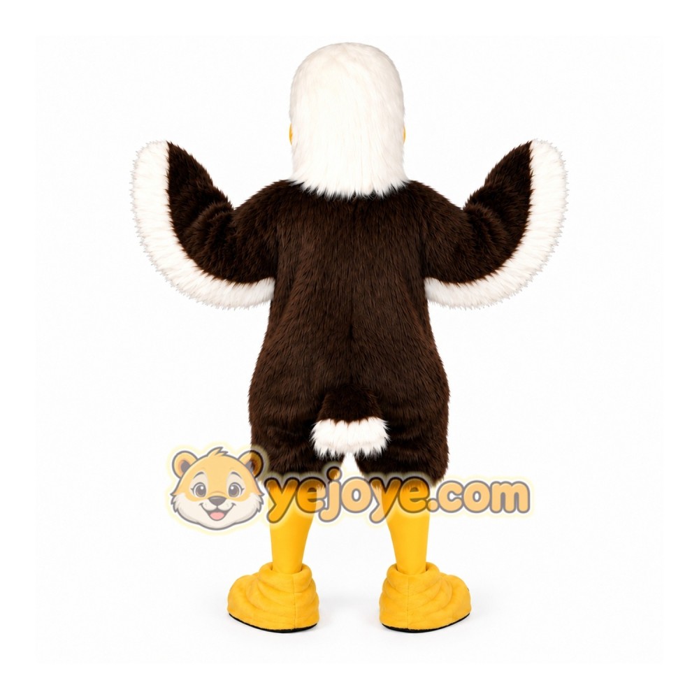 Brown Eagle Mascot Costume with Custom Logo