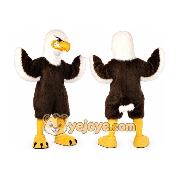 Brown Eagle Mascot Costume with Custom Logo