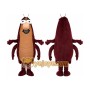 Brown Insect Mascot Costume with Custom Logo