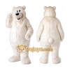 White Bear Mascot Costume with Custom Logo White Bear Mascot Costume with Custom Logo