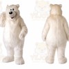 White Bear Mascot Costume with Custom Logo