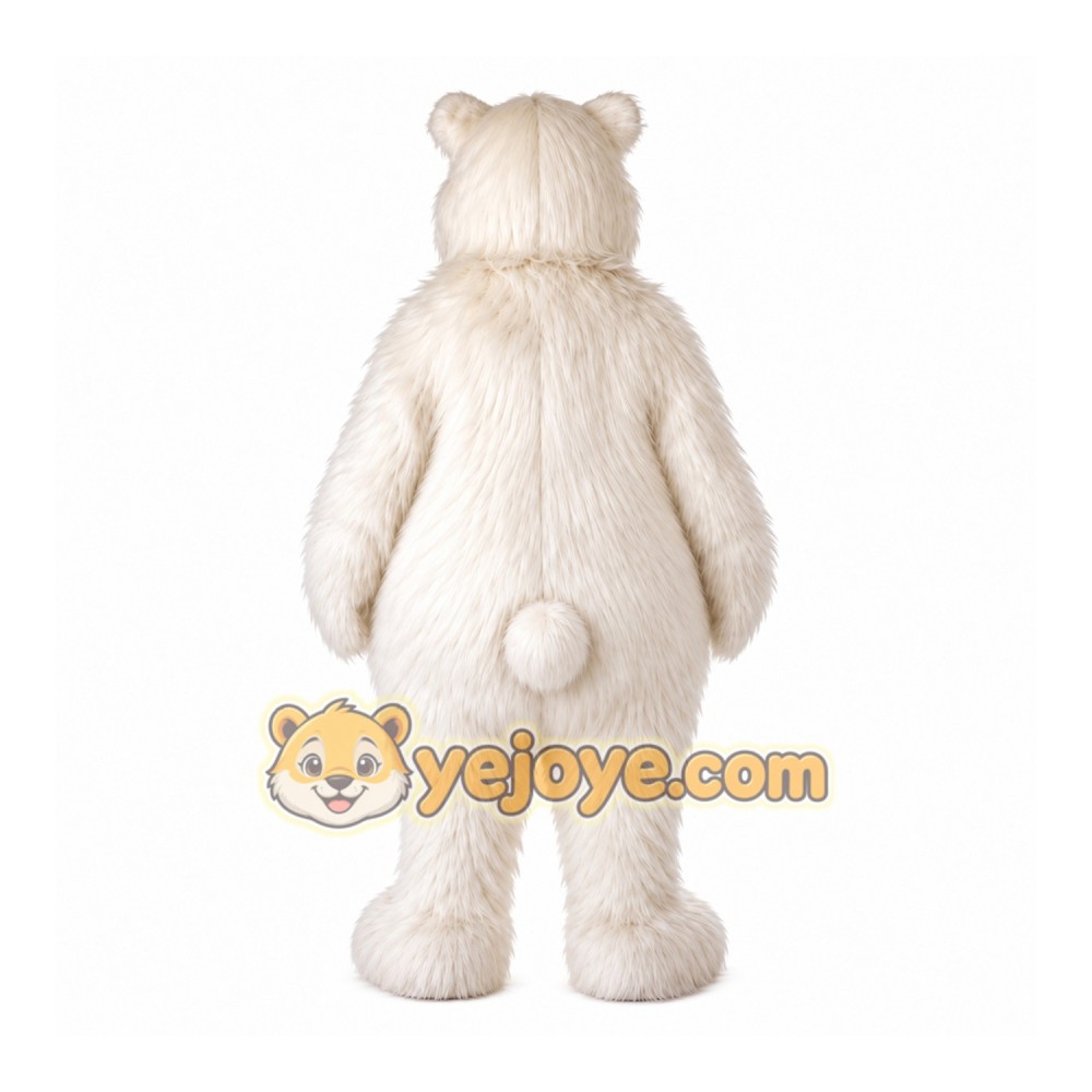 White Bear Mascot Costume with Custom Logo White Bear Mascot Costume with Custom Logo