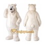 White Bear Mascot Costume with Custom Logo