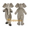 Gray Elephant Mascot Costume with Custom Logo