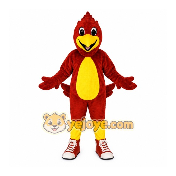 Red Bird Mascot Costume with Custom Logo