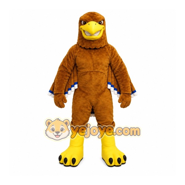 Brown Bird Mascot Costume with Custom Logo