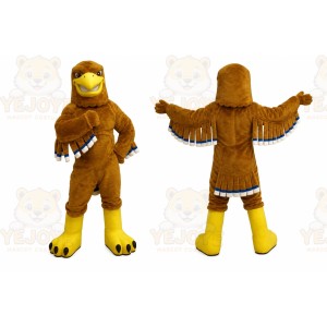 Brown Bird Mascot Costume with Custom Logo