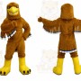 Brown Bird Mascot Costume with Custom Logo
