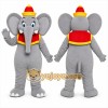 Gray Elephant Mascot Costume with Custom Logo Gray Elephant Mascot Costume with Custom Logo