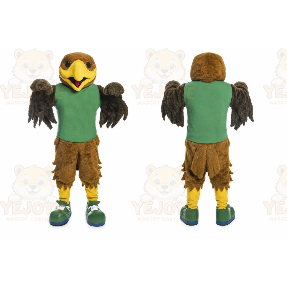 Brown Bird Mascot Costume with Custom Logo