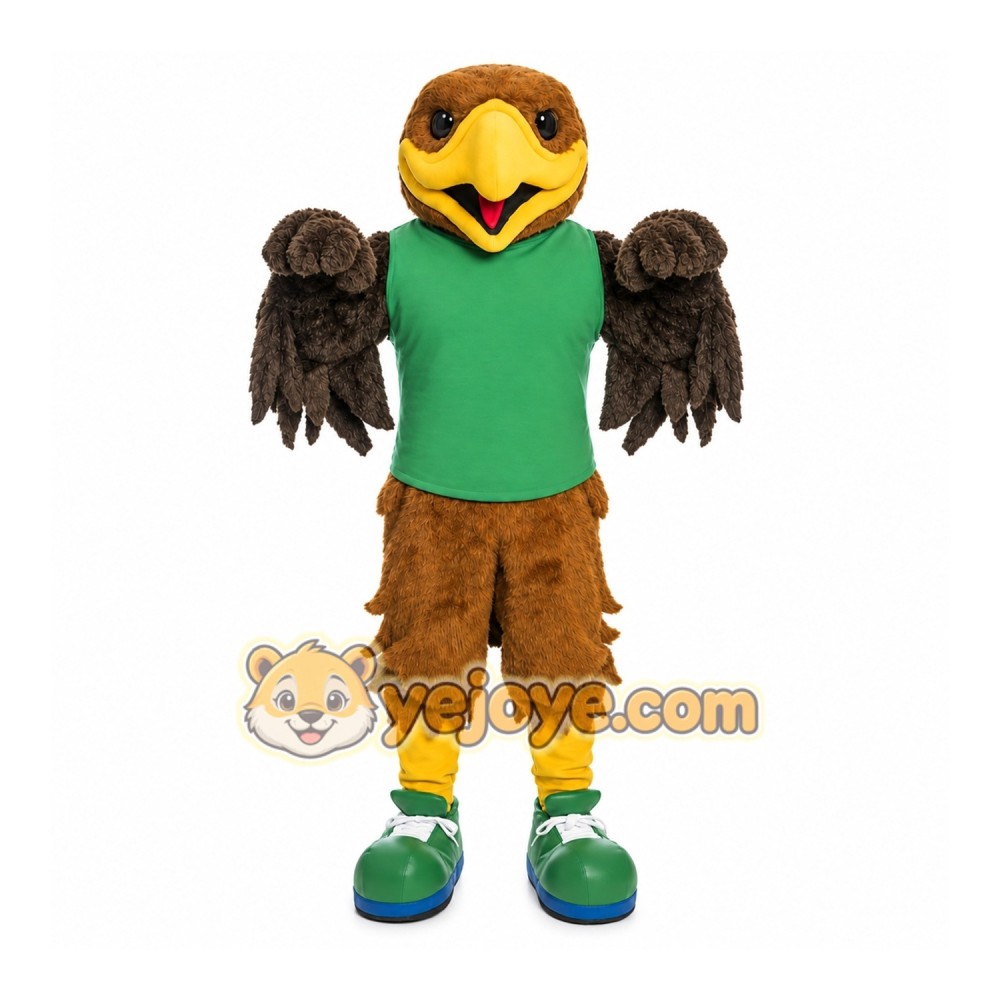 Brown Bird Mascot Costume with Custom Logo Brown Bird Mascot Costume with Custom Logo