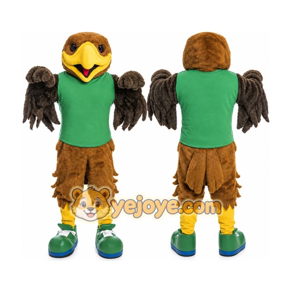 Brown Bird Mascot Costume with Custom Logo