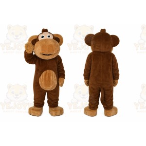 Brown Monkey Mascot Costume with Custom Logo