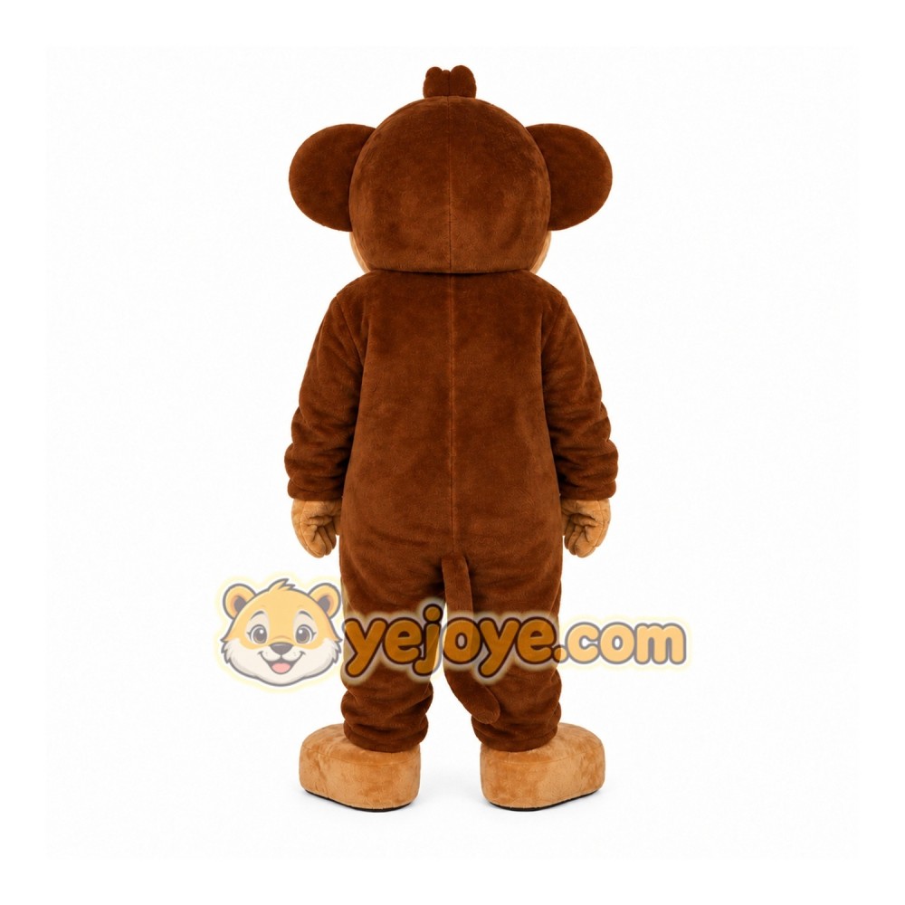 Brown Monkey Mascot Costume with Custom Logo Brown Monkey Mascot Costume with Custom Logo