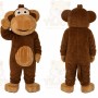 Brown Monkey Mascot Costume with Custom Logo