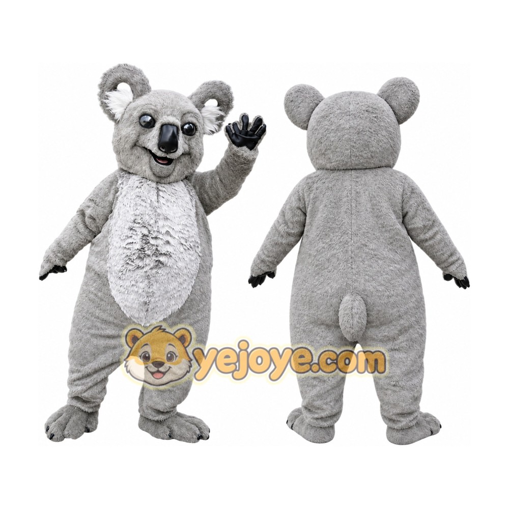 Gray Koala Mascot Costume with Custom Logo Gray Koala Mascot Costume with Custom Logo
