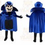 Blue Superhero Mascot Costume with Custom Logo