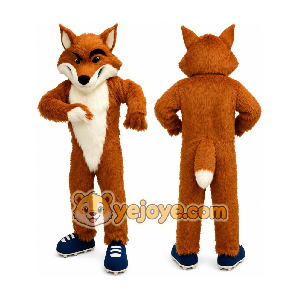 Brown Fox Mascot Costume with Custom Logo Brown Fox Mascot Costume with Custom Logo