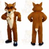Brown Fox Mascot Costume with Custom Logo