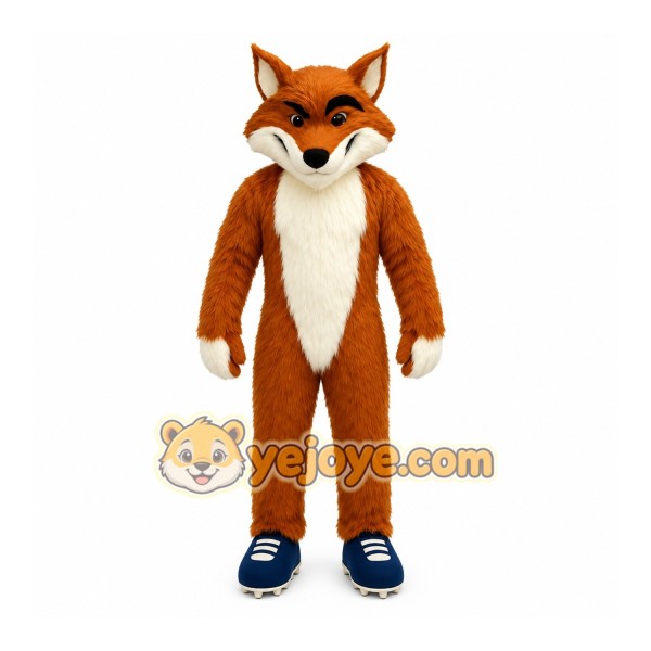 Brown Fox Mascot Costume with Custom Logo