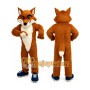Brown Fox Mascot Costume with Custom Logo
