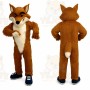 Brown Fox Mascot Costume with Custom Logo