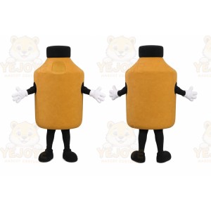 Brown Bottle Mascot Costume with Custom Logo