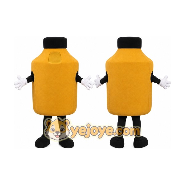 Brown Bottle Mascot Costume with Custom Logo
