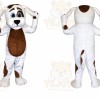 White Dog Mascot Costume with Custom Logo