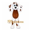 White Dog Mascot Costume with Custom Logo