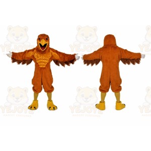 Orange Bird Mascot Costume with Custom Logo