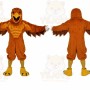 Orange Bird Mascot Costume with Custom Logo