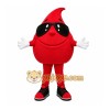 Red Drop Mascot Costume with Custom Logo